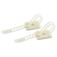 RuiLing 50-Pack Adjustable Self-Adhesive Cable Clips Wire Organizer 91mm White Cable Clamps Fixed Fasten Cable Ties Optional Screw Mount Electric Wiring Accessories