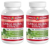Ginkgo biloba Pure - Ginkgo BILOBA 120mg - stabilize Mood (2 Bottles)