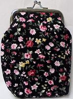 2 Eclipse Floral Design Black Cloth Cigarette Case Fit 100's Size Cigarettes, Ball Clasp 3102FLBK-2