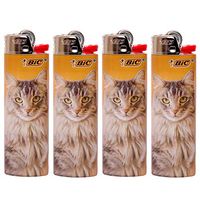 4 x BIC Lighters Animal Lover - Maine Coon Cat