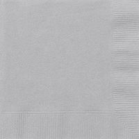 Silver Paper Napkins, 20ct