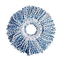 Mop Head Refill Free Rotation Microfiber Heavy Duty Looped-End String Cleaning Mop Head Replacement (Blue)