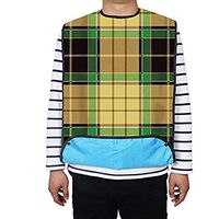 Adult Bibs, Reusable Clothing Protector, Washable Waterproof Dining Eating Bib for The Eldly Elderly Senior Men and Women (Yellow Plaid)