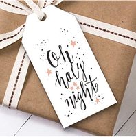 White Star Oh Holy Night Christmas Gift Tags (Present Favor Labels)