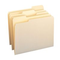 Smead File Folder, 1/3-Cut Tab, Assorted Position, Letter Size, Manila, 100 Per Box (10381)