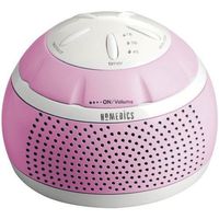 Homedics Sound Spa Mini Portable Sound Machine, Pink / 4 Natural Sounds Heartbeat, Ocean, rain and White Noise.