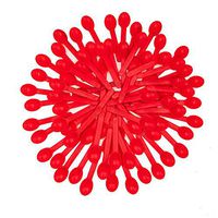 B-KIND Party Pack 100 Count Cutlery Durable Heavy-Weight Bio-Based Disposable Spoons for Camping, Picnics, Parties, and Wedding (Red)