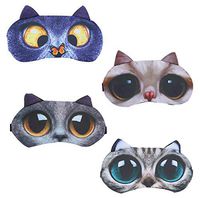 4 Pack Funny Eye Sleep Mask Soft Blindfold Eye Cover Eyeshade with Adjustable Strap for Women Men Girls Boys