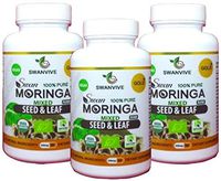 Moringa Mix Seed and Leaf Powder Capsules 90 - 3 Pack. 100% Organic Moringa Seed and Leaf Powder in One Capsule
