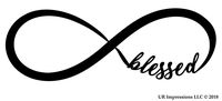 UR Impressions Blk Blessed Infinity Decal Vinyl Sticker Graphics for Cars Trucks SUV Vans Walls Windows Laptop|Black|8 X 2.7 Inch|URI033-B