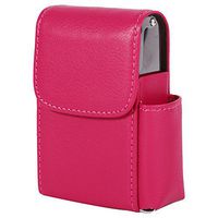 FAMKIT Cigarette Case Flip Clamshell-Style Case Cigarette Storage Organizer PU Leather Tobacco Pouch Lighter Holder