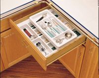 Rev-A-Shelf RT 12-3H Rt 12 Shallow Tray with Half Top Rolling Tray - Polymer-Glossy White