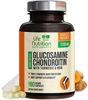Glucosamine with Chondroitin Turmeric MSM, Triple Strength 2100mg, for Hip, Knee, Joint & Back Comfort - Made in USA - Joint Supplement with Boswellia & Bromelain. Non GMO - 180 Capsules