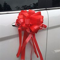 Genie 10pcs Large Organza Pull Bow Craft Ribbon Wedding Car Decoration Gifts Wrapping Supplies Packing Material Pull Flower Cheap,red