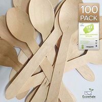 Compostable Wooden Spoons, 100 Count, Biodegradable, Disposable, Eco-Friendly supplies for any parties