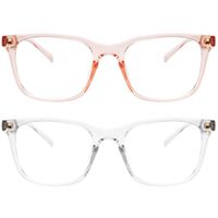 Livho Blue Light Blocking Computer Glasses for Women Men,TR90 Light Weight Frame Anti Eyestrain UV Lens (Transparent+Clear Pink)