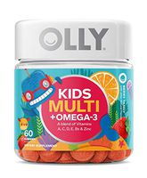 OLLY Kids Multi + Omega 3 Gummy Multivitamin, 30 Day Supply (60 Count), Berry Tangy, Vitamins A, C, D, E, B, Zinc, Omega 3, Chewable Supplement