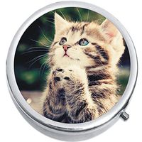 Kitty Praying Cute Cat Medicine Vitamin Pill Box