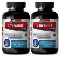 Theanine Powder - L Theanine 200mg - Improves Test Performance (2 Bottles - 120 Capsules)