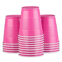 JAM PAPER Plastic Party Cups - 12 oz - Fuchsia Pink - 20 Glasses/Pack