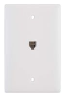 Legrand - Pass & Seymour TPTE1WCC12 Single Gang Modular Telephone Jack with Wall Plate, Four Conductor, White