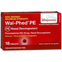 Walgreens Wal-Phed PE Nasal Decongestant Tablets, 18 ea