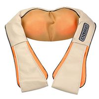 GOOACTION Shiatsu Deep Kneading Massager Pillow with Heat, Car/Office Chair Corded Massager for Neck, Shoulder, Back, Waist,Foot, Legs - Electric Full Body Massager Pillow,Biege