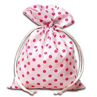 6PCS White/Pink Polka Dot Bags - 5x7-inches
