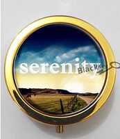 BlackKey Serenity Beautiful Inspirational Word 3-Compartment Decorative Pocket Gift Box Case Organizer for Pill, Color 2 -1667