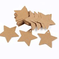 200 Pcs 2.36 * 2.36 Inch Kraft Paper Gift Tags Pentagram Shape Kraft Paper Label Gift Wrap Hang Tags for Party, Wedding, Gift Decoration, Price Tags