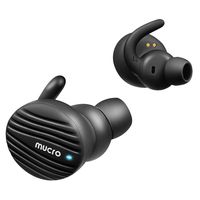 True Wireless Bluetooth Earbuds, MUCRO Extra Comfortable Noise Cancelling Sports Headphones with Ear Hooks, Touch Control Bluetooth 5.0 TWS Earphones Black (Built-in Mic, Stereo Calls)