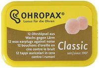 Ohropax Reusable Wax/Cotton Ear Plugs - 12 Count with Clear Carrying Case