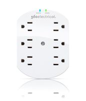 360 Electrical 360301 Loft 6 Outlet Surge Protector Wall Tap with Mounting Screw