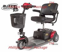 Golden Technologies - Buzzaround XLHD - Travel Scooter - 3-Wheel - Red - Phillips Power Package TM - to $500 Value