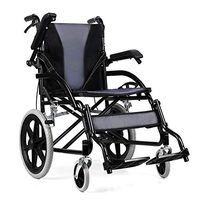 Transport Portable Wheelchair Folding Lightweight Handrail Can Be Used For Elderly Disabled Trolleys Small Elderly Travel Scooter Hand-Propelled Walkers Can Bear 120kg Multifunction ( Color : Black )