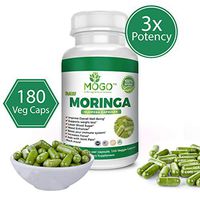 180 Organic Moringa Leaf Powder Capsules - Max 2100mg Per Serving.Immune and Energy Booster,Multivitamin,Boost Metabolism,Natural Weight Loss,Antioxidant Rich Superfood Supplement-MOGO™