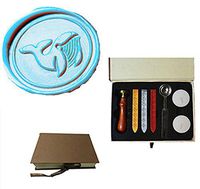 MNYR Vintage Big Whale Decorative Wedding Invitations Gift Cards Paper Stationary Envelope Seals Wax Seal Stamp Sealing Wax Stamp Gift Box Candles Wax Sticks Melting Spoon Kit Set