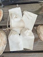 3"x4" Cotton Single Drawstring Bags (Natural Color)-25 Count Pack