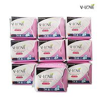 VLOVE Hypoallergenic Daily Maxi Pads for Women with Wings, Patented Negative ion Strip, Herbal Scented-100Count(Pack of 10)