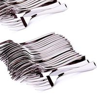 SimpleHomeCo. Premium Mini Plastic Forks for Appetizers - 500 Count 4 Inches - Stainless Steel Finished, Silver, Disposable - Perfect for Tastings and Desserts