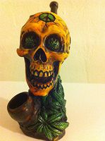 Handmade Tobacco Pipe Art Collectible Smoke functional "LeafSkull" Collection