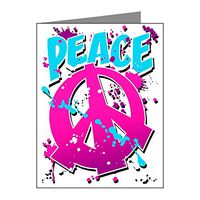 Note Cards (10 Pack) Peace Symbol Sign Splatter Neon