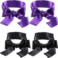 4 Pack Satin Eye Mask Blindfold 150 cm (Black and Purple)