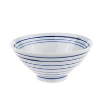 Bowl Bowl, Ceramic Bowl Bucket Bowl Meal Bowl Tableware Household Ceramics Small Soup Bowl Blue Edge Restaurant Bowl Japanese-Style 12.3 5.5cm Hotel tableware home noodles boiled fish soup bowl