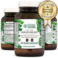 Natural Nutra Whole Food Complete Multivitamin and Mineral with Probiotics for Women and Men, Vegan and Vegetarian, Raw Fruits and Vegetables, Green Foods, Herbs and Antioxidants, 60 Capsules