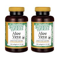 Swanson Aloe Vera 25 Milligrams 100 Sgels (2 Pack)