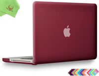UESWILL Smooth Matte Hard Shell Case Cover for MacBook Pro 13 inch with CD-ROM (Non-Retina) (Model A1278) + Microfibre Cleaning Cloth, Wine Red