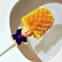 shengyze President Donald Trump Toilet Brushes Long Handle Toilet Bowl Brush Cleaner for Home Bathroom, Make Toilet Great Again - White Stick