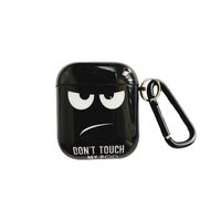 Silicon Don't Touch My Pod Case Cute Cartoon Earphone Protect Cover Skin for Airpods 1/2 Charging Box
