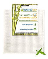 NatureZway Bamboo Cleaning Cloth 12 x 14 | 2-Pack | Natural Bamboo Rayon | Gentle, Soft, Durable | Easy Care & Machine Washable | Environmentally Friendly Product | Single